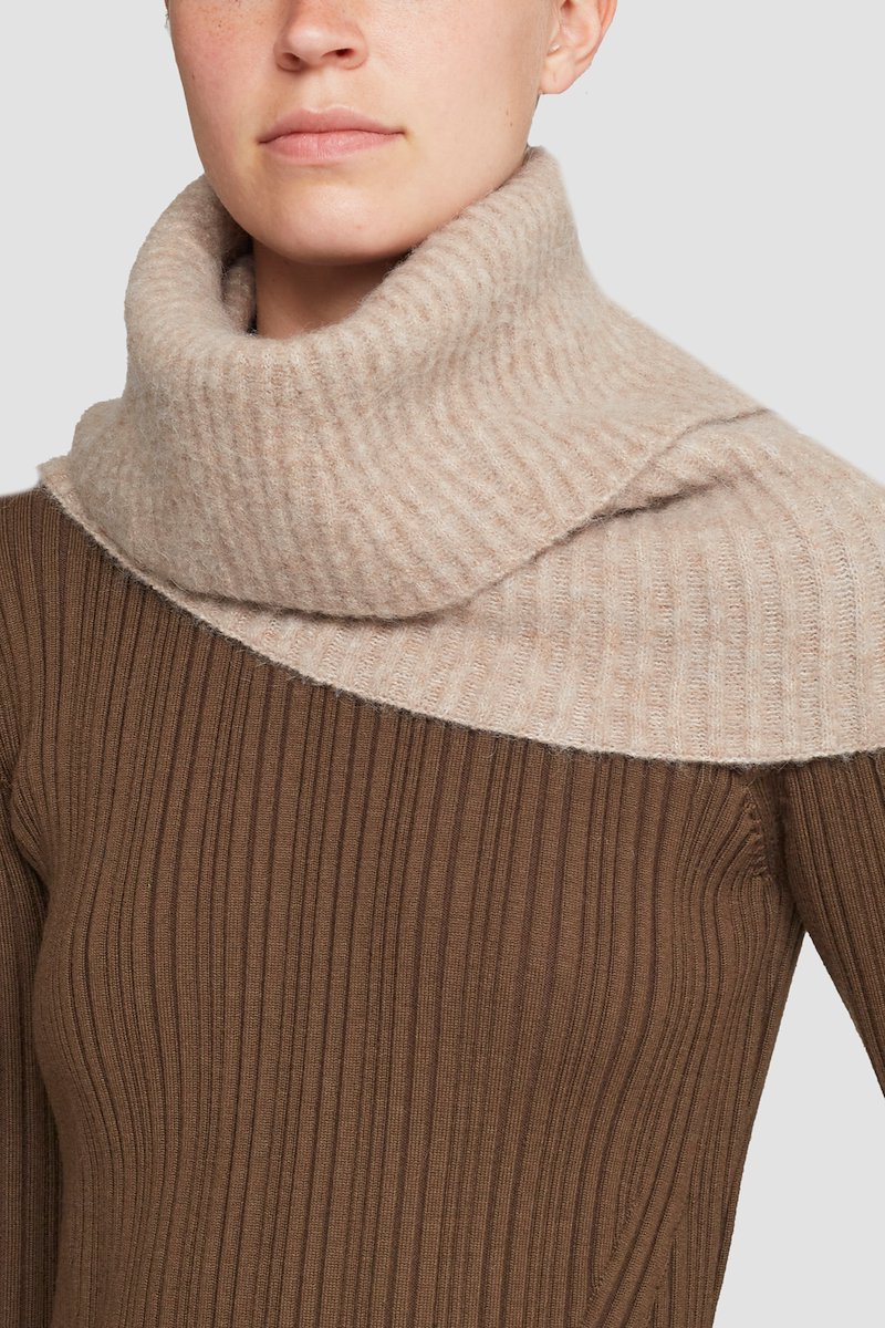 Ribbed Knit Snood-neutrals #0 Ribbed Knit Snood, null- 0