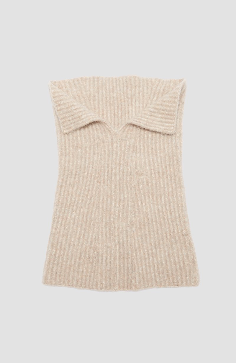Ribbed Knit Snood-neutrals #1 Ribbed Knit Snood, null- 3