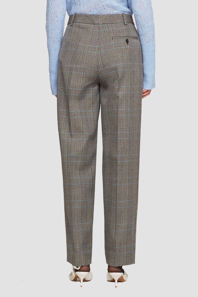 Check Pleated Trouser-grey #0 Check Pleated Trouser, Brown/grey wool-blend high-waist checked trousers from 3.1 PHILLIP LIM featuring high waist, belt loops, concealed front fastening, check pattern, two side inset pockets, pleat detailing and rear button-fastening pocket.- 6