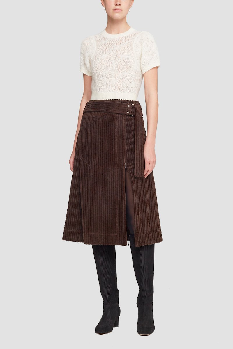 Knitted Lace Short Sleeve Crewneck Pullover-brown #0 Knitted Lace Short Sleeve Crewneck Pullover, null- 0