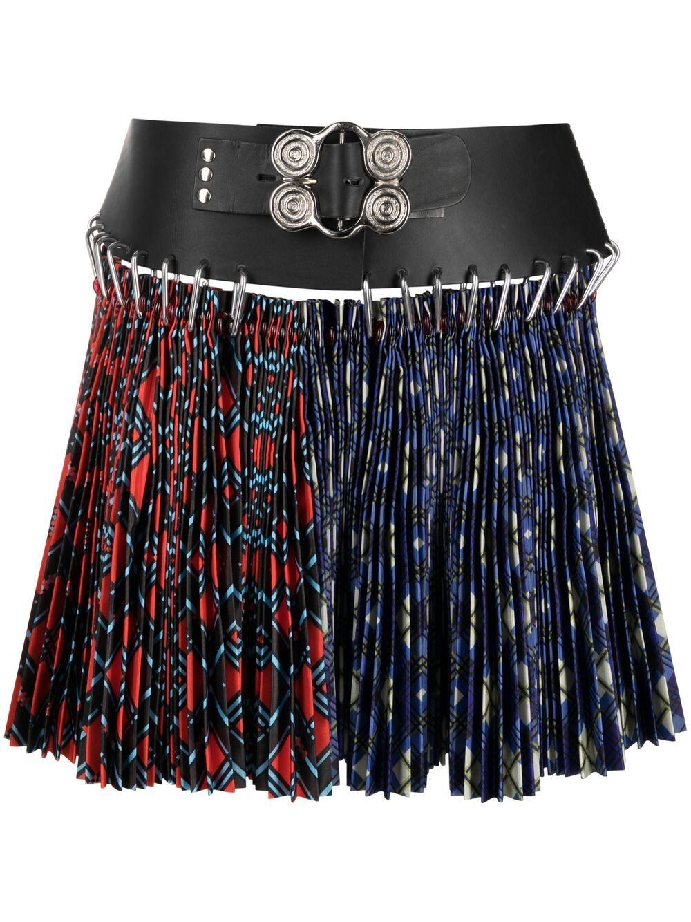 фото Chopova lowena split plaid pleated skirt