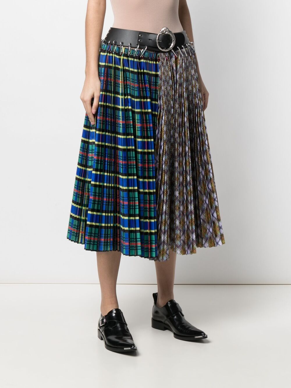 фото Chopova lowena split plaid pleated skirt