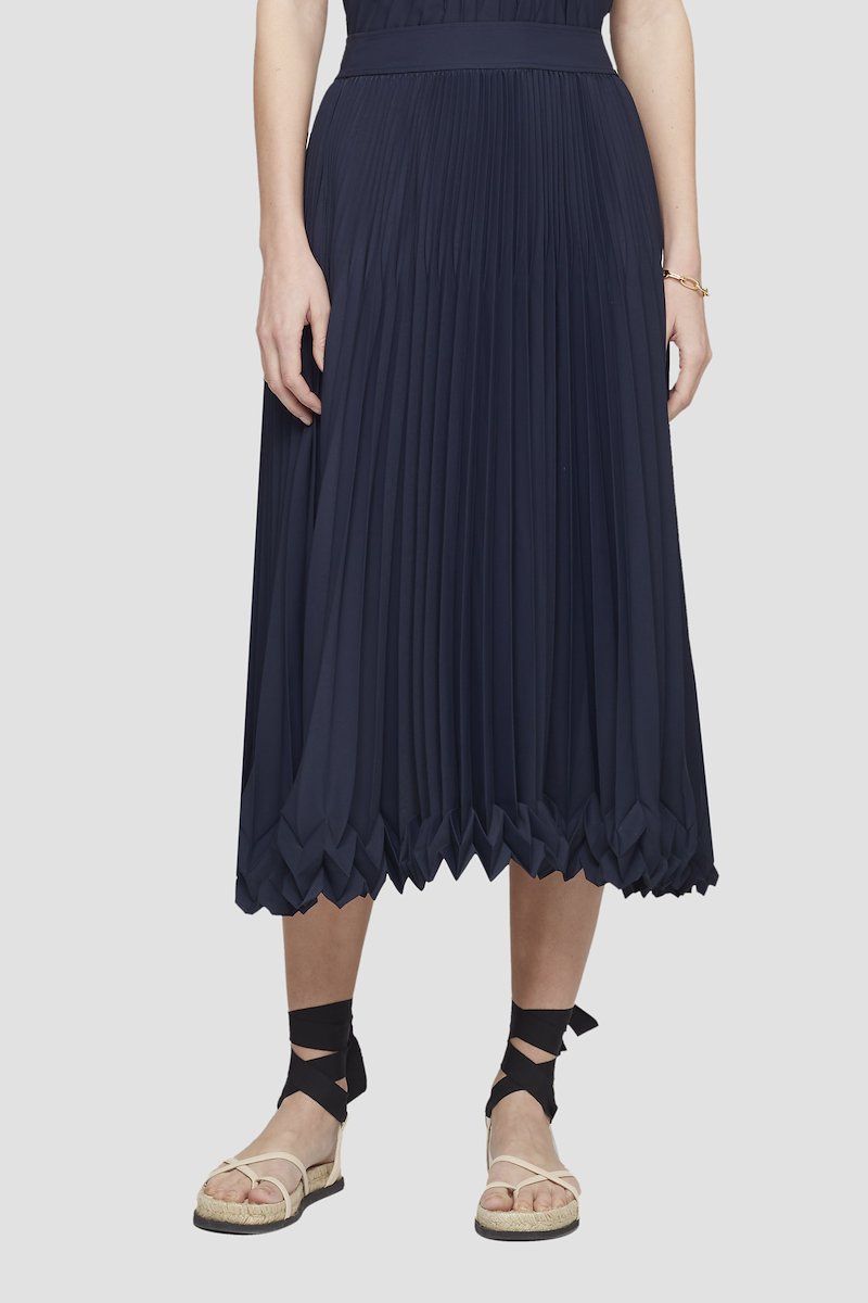 Mid Length Pleated Skirt-blue #1 Mid Length Pleated Skirt, null- 3