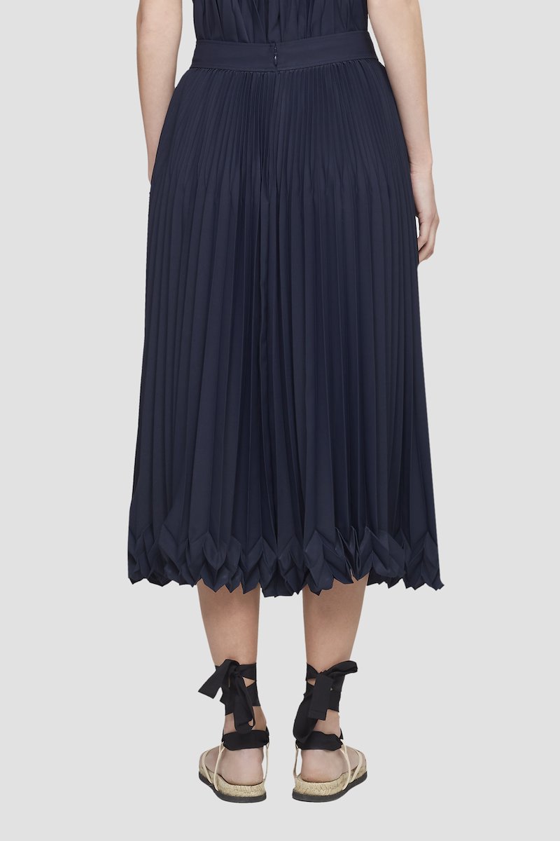 Mid Length Pleated Skirt-blue #1 Mid Length Pleated Skirt, null- 5