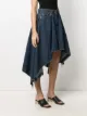 Sacai asymmetrical draped denim skirt