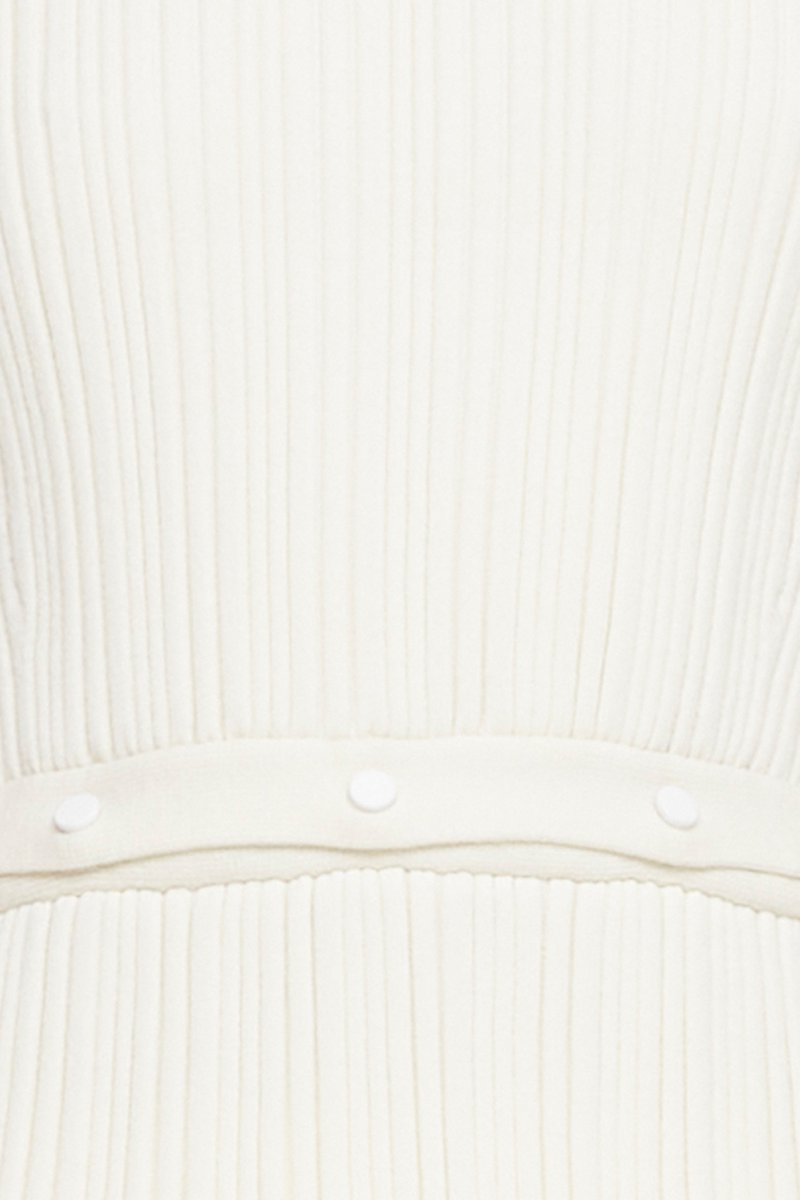 Ribbed Short Sleeve Top With Detachable Hem-white #0 Ribbed Short Sleeve Top With Detachable Hem, null- 4