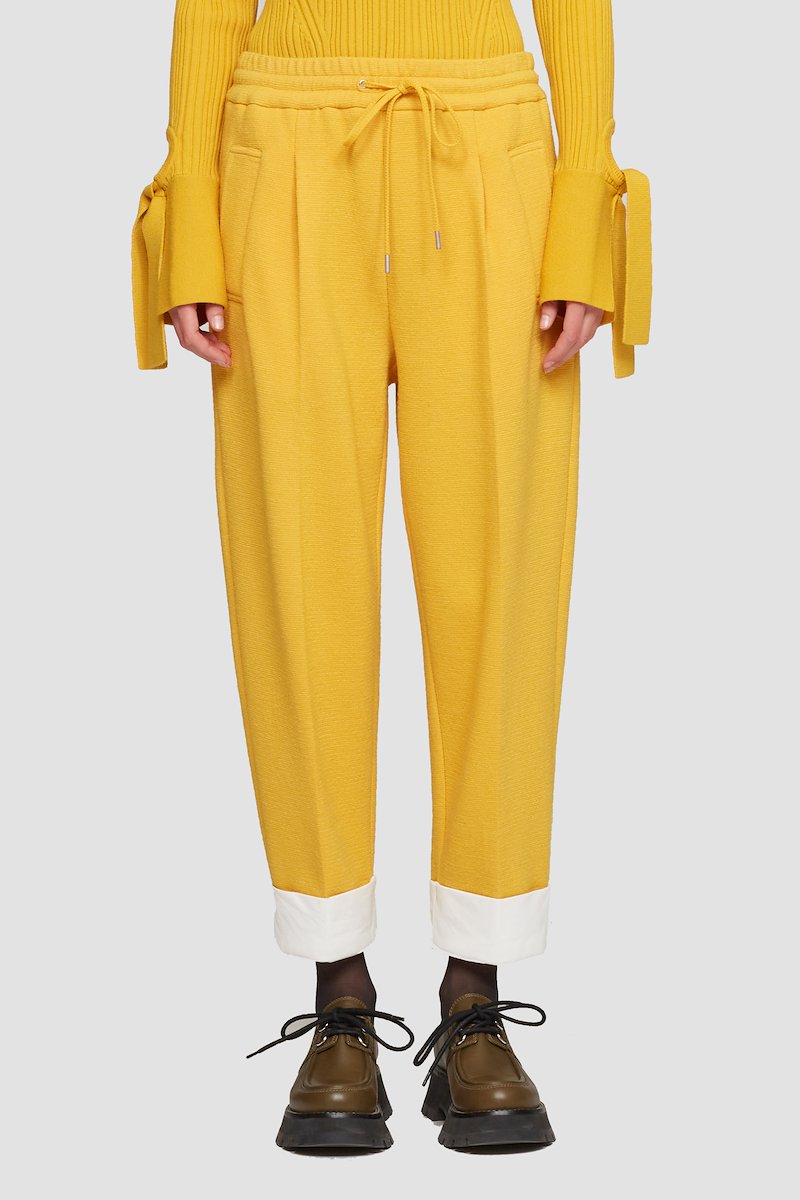 Utility Tie-Waist Cropped Trouser-yellow #1 Utility Tie-Waist Cropped Trouser, null- 1