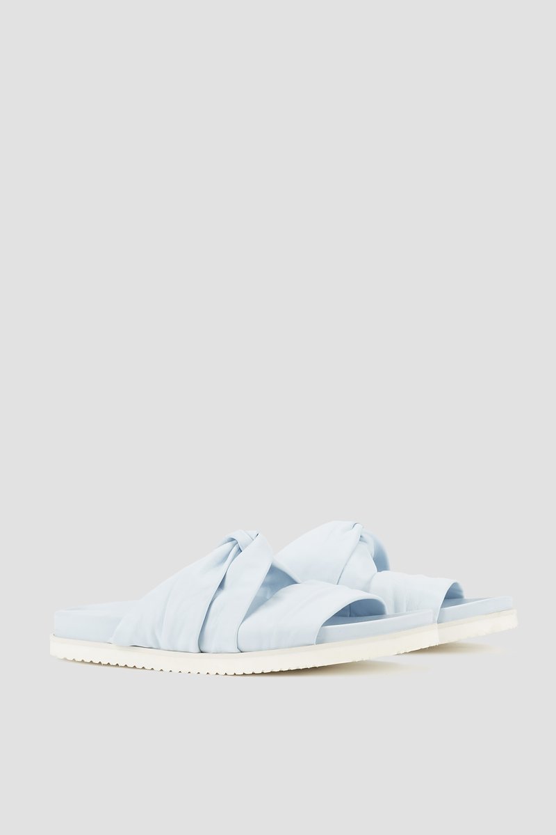 Twisted Pool Slide-blue #1 Twisted Pool Slide, Blue leather twist-detail open-toe slides from 3.1 PHILLIP LIM featuring twist detailing, open toe, slip-on style and flat rubber sole.- 1