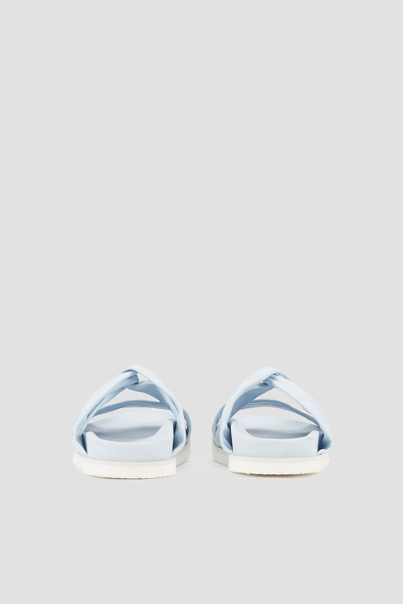 Twisted Pool Slide-blue #0 Twisted Pool Slide, Blue leather twist-detail open-toe slides from 3.1 PHILLIP LIM featuring twist detailing, open toe, slip-on style and flat rubber sole.- 2