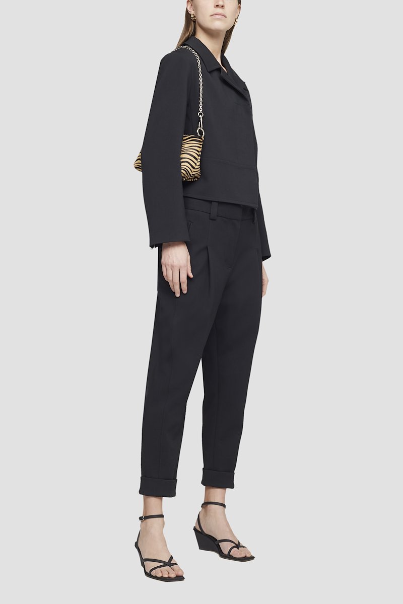 Laura Ankle Wrap Wedge Sandal-black #1 Laura Ankle Wrap Wedge Sandal, Black leather strap-detail wedge-heel sandals from 3.1 PHILLIP LIM featuring tonal design, open toe, strap detailing, buckle-fastening ankle strap and wedge heel.- 3