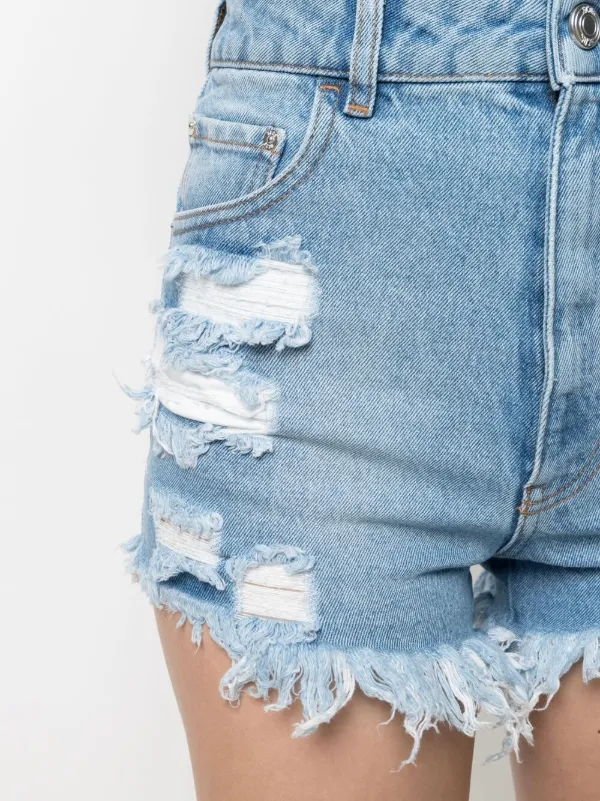 Gcds Ripped Denim Shorts - Farfetch