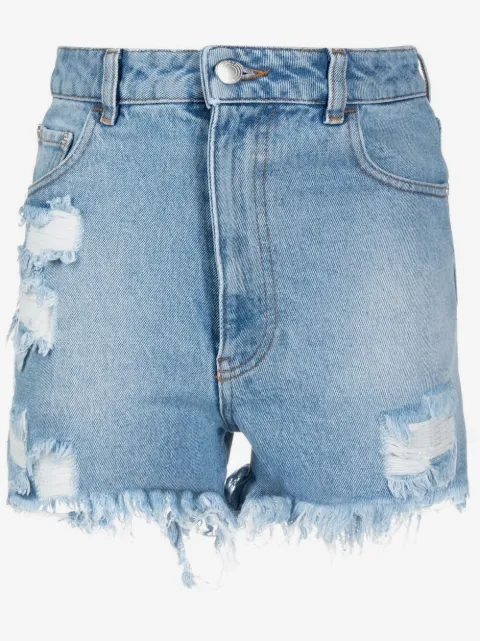 GCDS ripped denim shorts