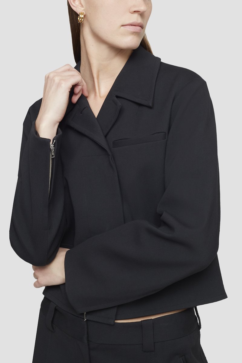 Cropped Suit Jacket-black #0 Cropped Suit Jacket, null- 0