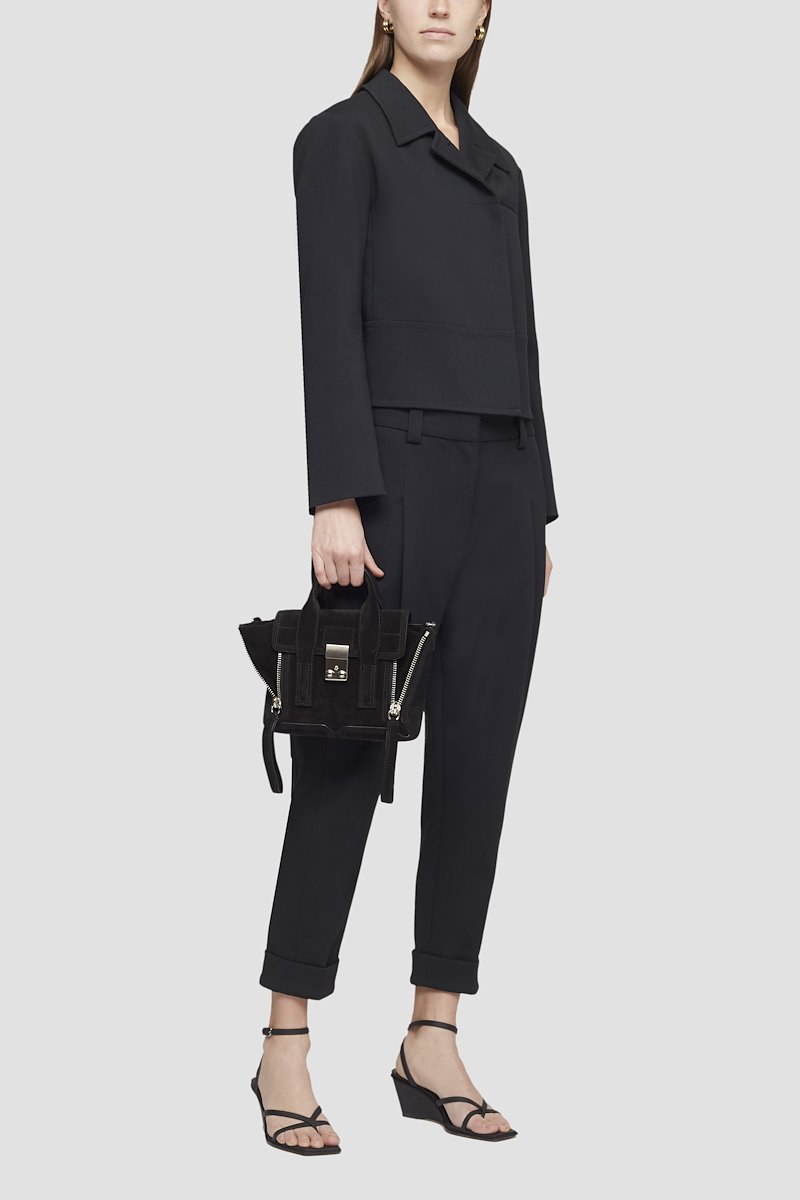 Cropped Suit Jacket-black #1 Cropped Suit Jacket, null- 1