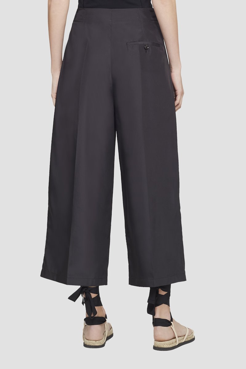 Cropped Taffeta Pant-black #1 Cropped Taffeta Pant, Black cropped wide-leg trousers from 3.1 PHILLIP LIM featuring high waist, front button and zip fastening, two side slit pockets, two rear welt pockets, wide leg, cropped leg and tonal design.- 7