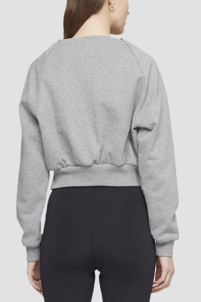 Square Neck French Terry Top in grey 