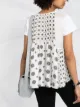 Sacai printed panelled cotton T-shirt