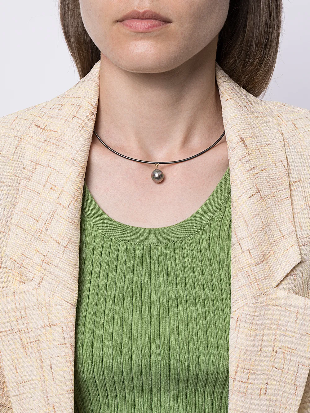  Dalila Barkache 18kt Schwarzgoldhalskette Mit Diamanten   Grau 