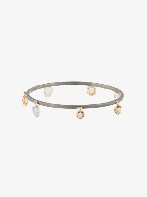 DALILA BARKACHE 18K 블랙 골드 로즈 컷 사파이어 드롭 뱅글