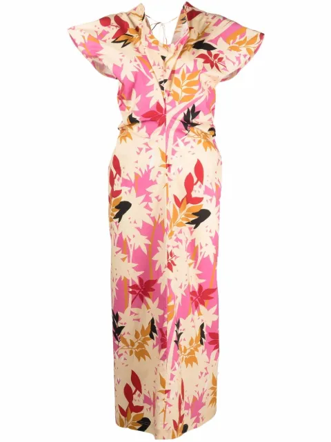 colville Ausgestelltes Kleid mit Blatt-Print