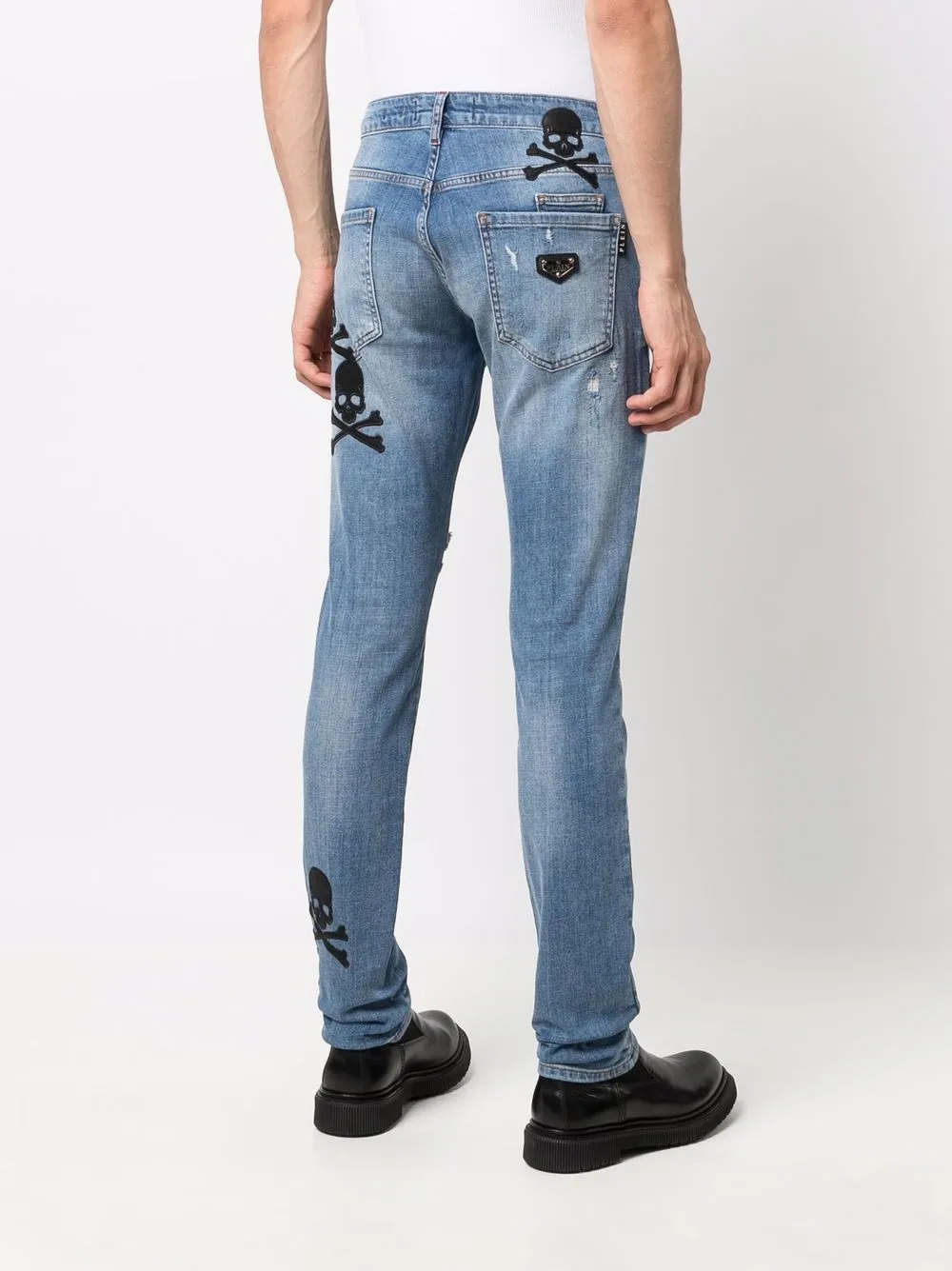 фото Philipp plein джинсы прямого кроя с эффектом потертости