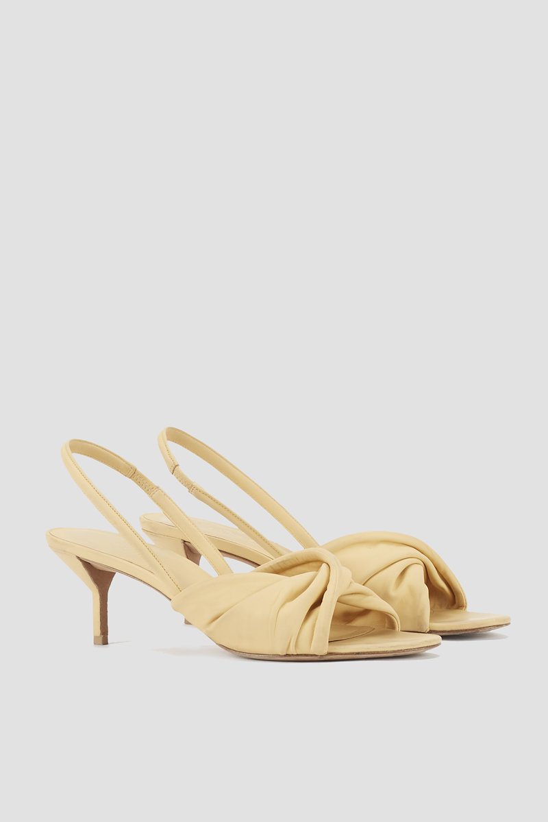 Brigitte Twisted Kitten Heel Sandal-yellow #1 Brigitte Twisted Kitten Heel Sandal, null- 1