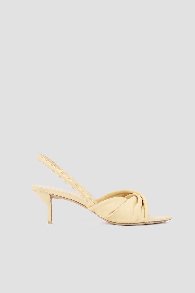 Brigitte Twisted Kitten Heel Sandal-yellow #0 Brigitte Twisted Kitten Heel Sandal, null- 0