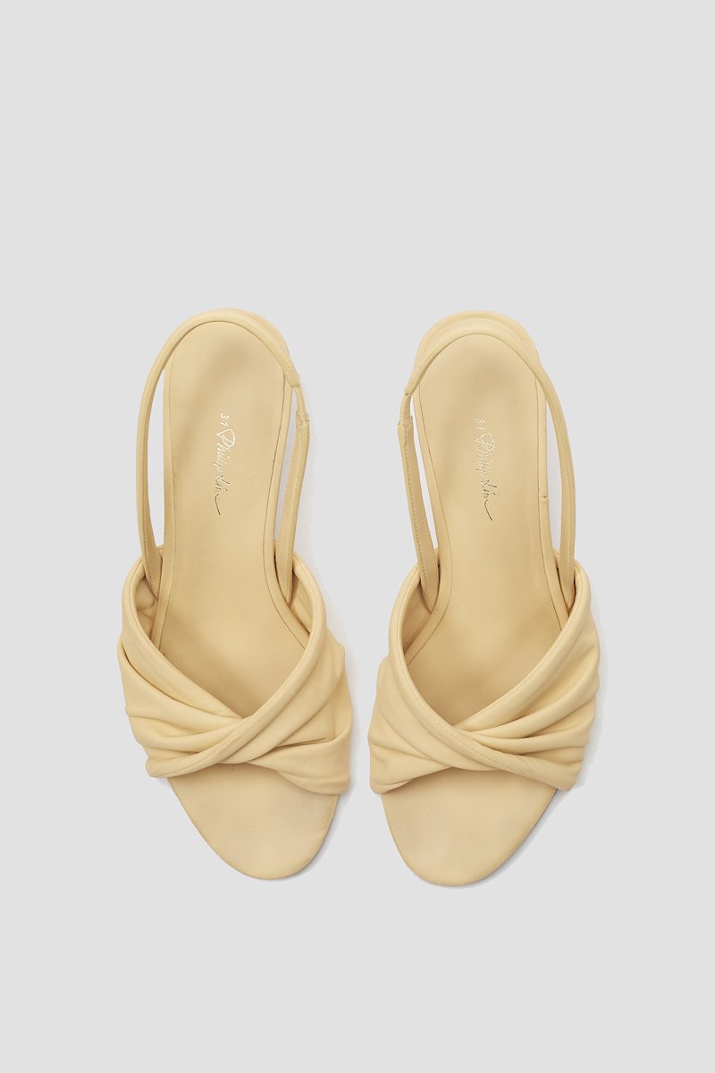 Brigitte Twisted Kitten Heel Sandal-yellow #0 Brigitte Twisted Kitten Heel Sandal, null- 6