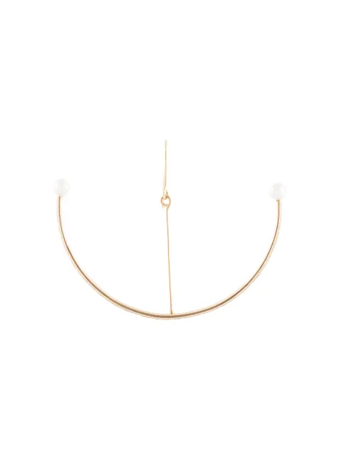 DALILA BARKACHE 18kt gold pave diamond 2 pearl earring