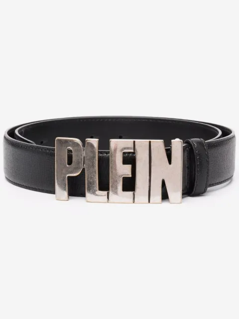 Philipp Plein ロゴプレート レザーベルト