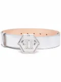 Philipp Plein logo-plaque metallic belt - Silver