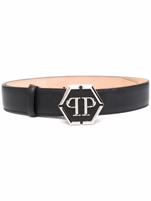 Ceinture en cuir à plaque logo - Philipp Plein - Modalova