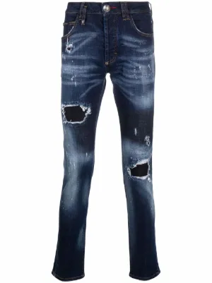 GUAPI Starry Sky Skinny Jeans | Blue | FARFETCH ID