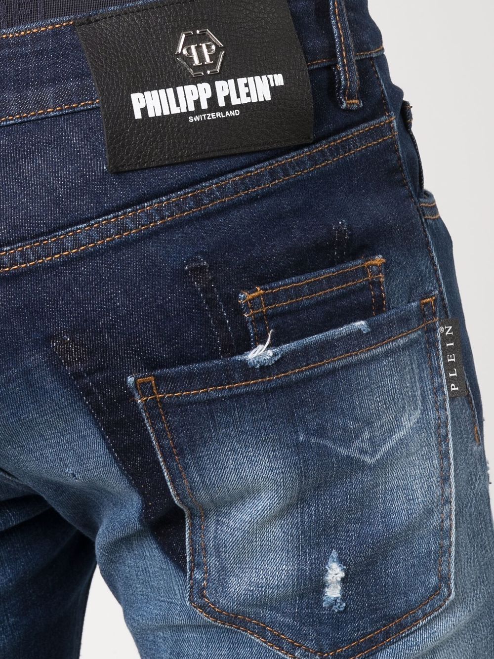 фото Philipp plein джинсы super straight с эффектом потертости