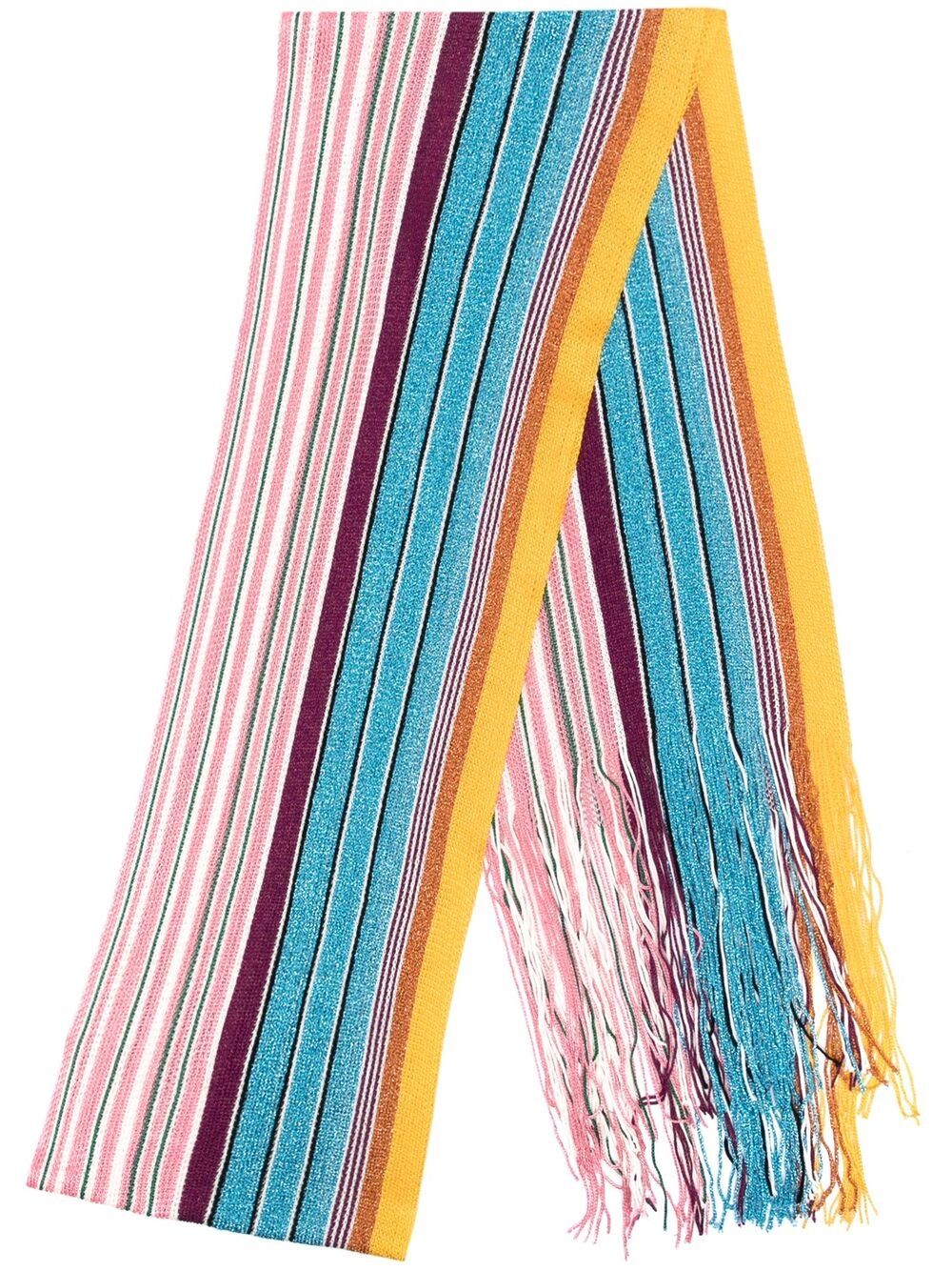 фото Missoni шарф в стиле колор-блок с бахромой