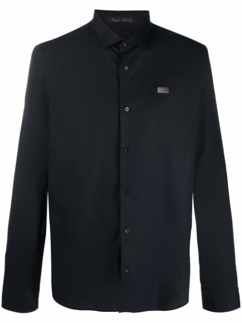 Philipp Plein logo-patch long-sleeve shirt Men