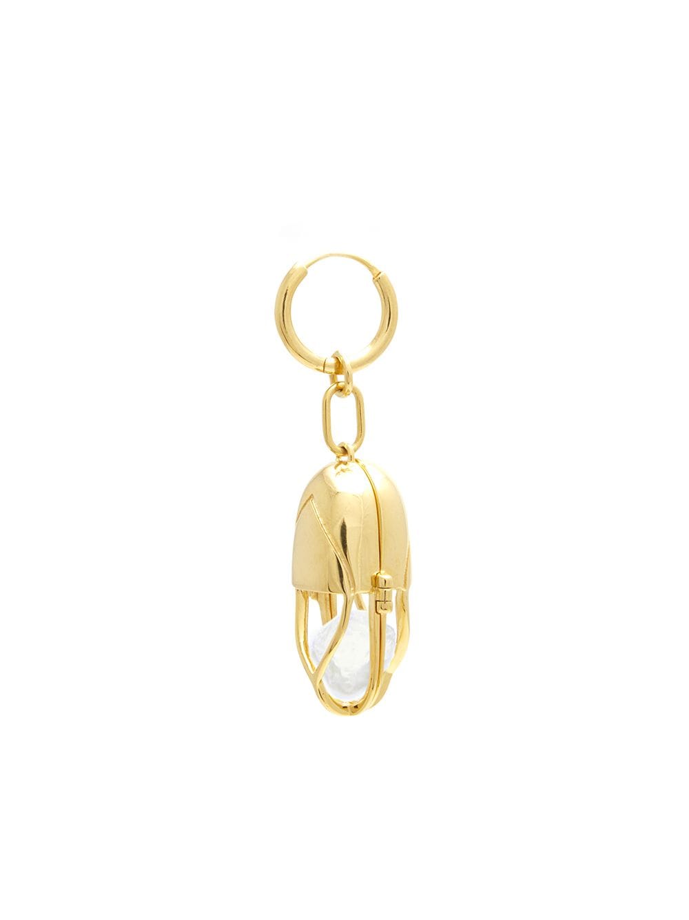 Shop Capsule Eleven Quartz Crystal Capsule Hoop Earring In Gold