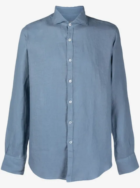 Canali slim-fit linen shirt