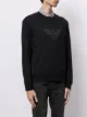 Emporio Armani dashed-effect eagle print sweatshirt