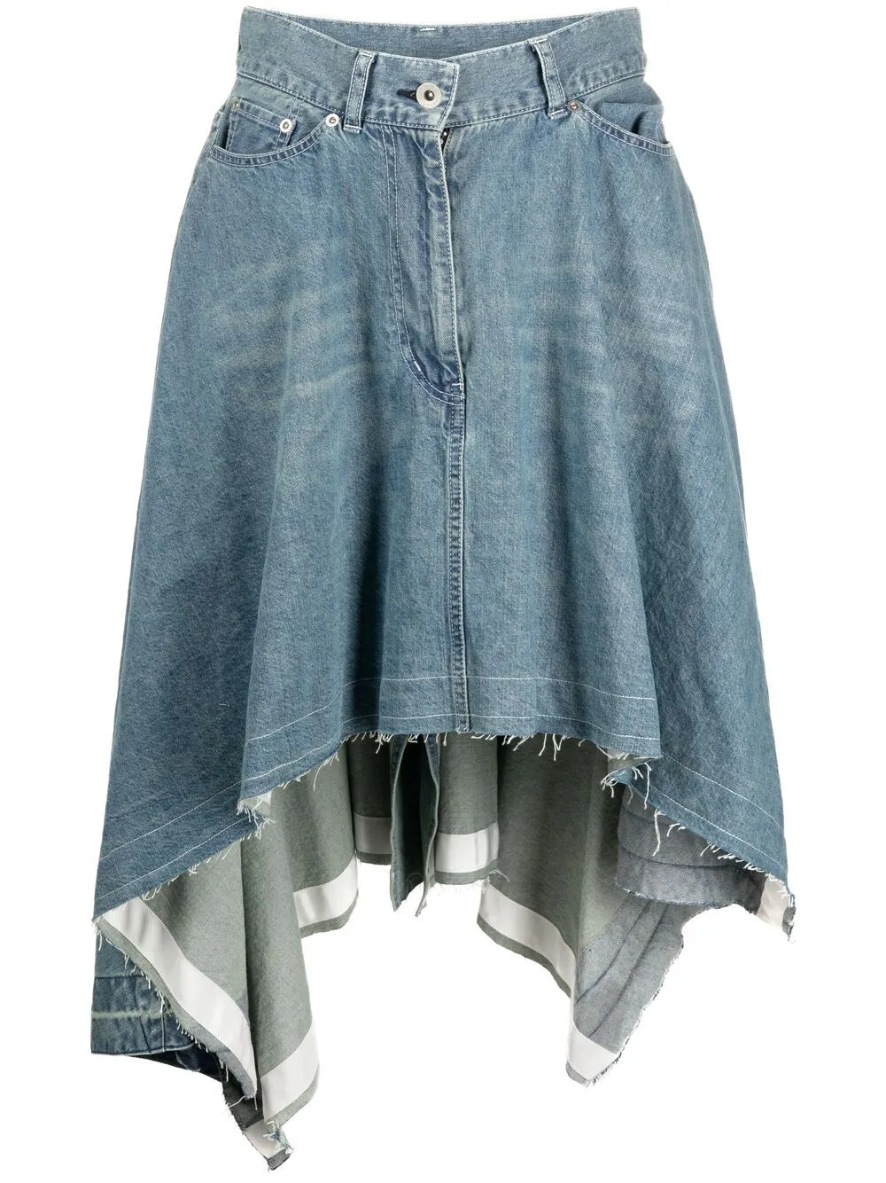 asymmetric denim skirt | sacai | Eraldo.com