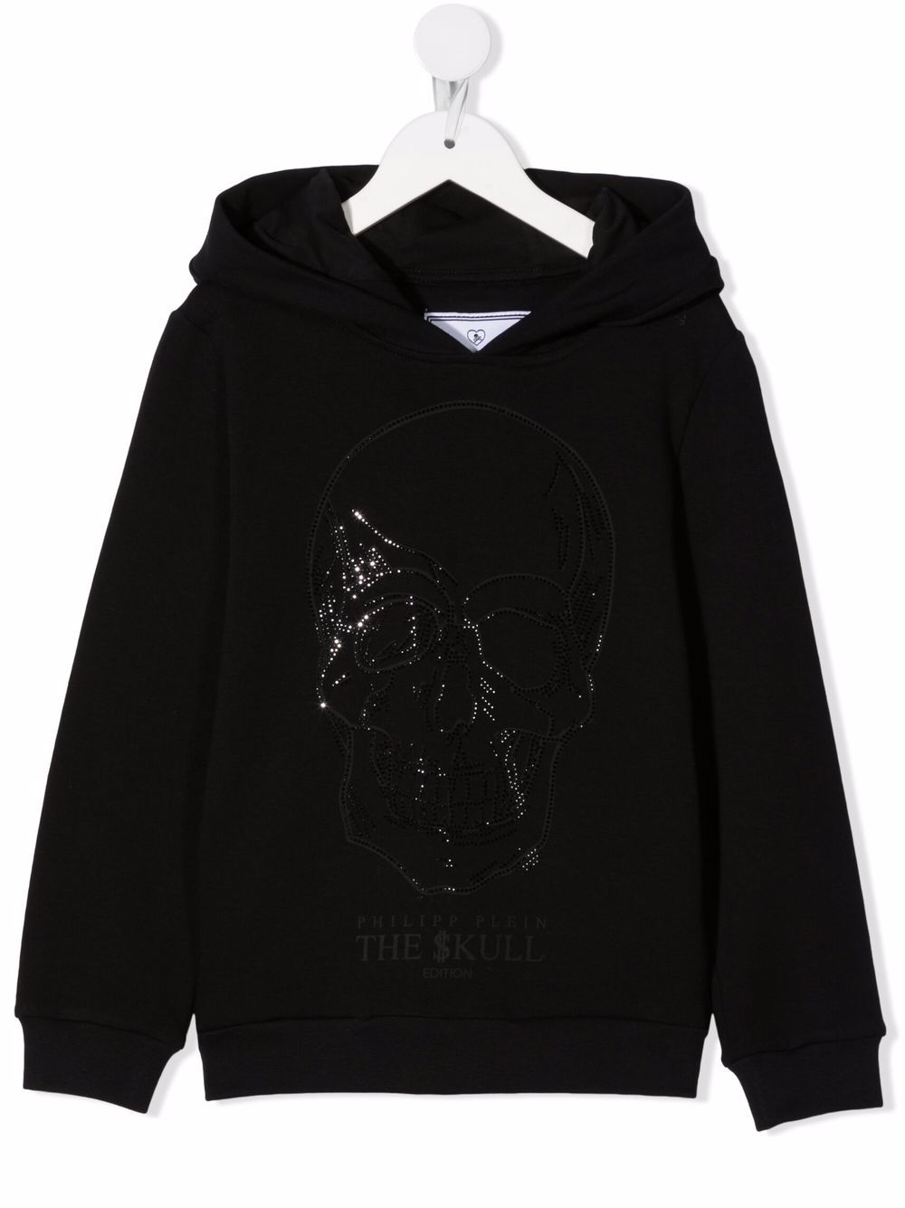 Philipp Plein Junior skull-embellished hoodie - Black