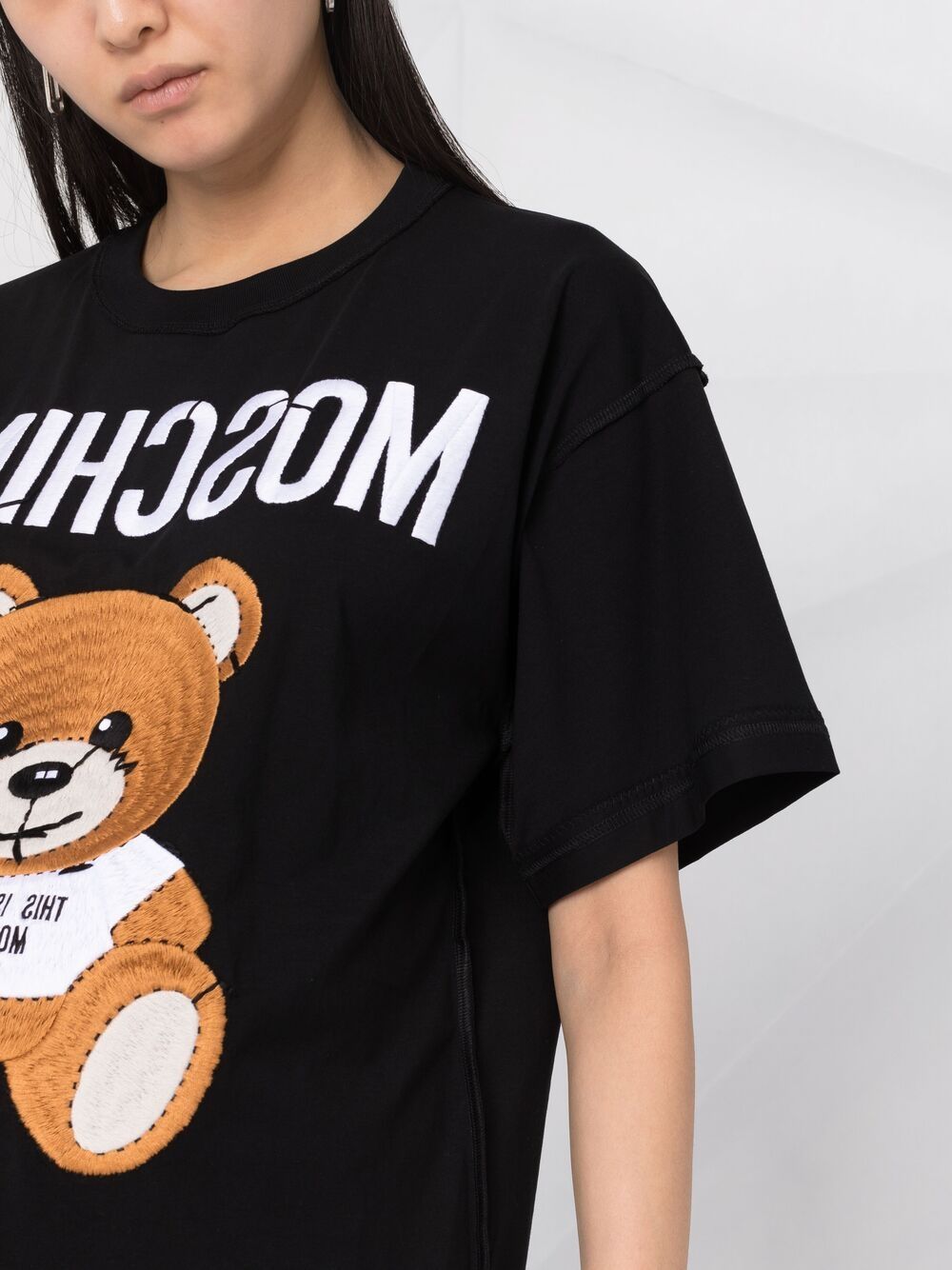 фото Moschino футболка с вышивкой teddy bear