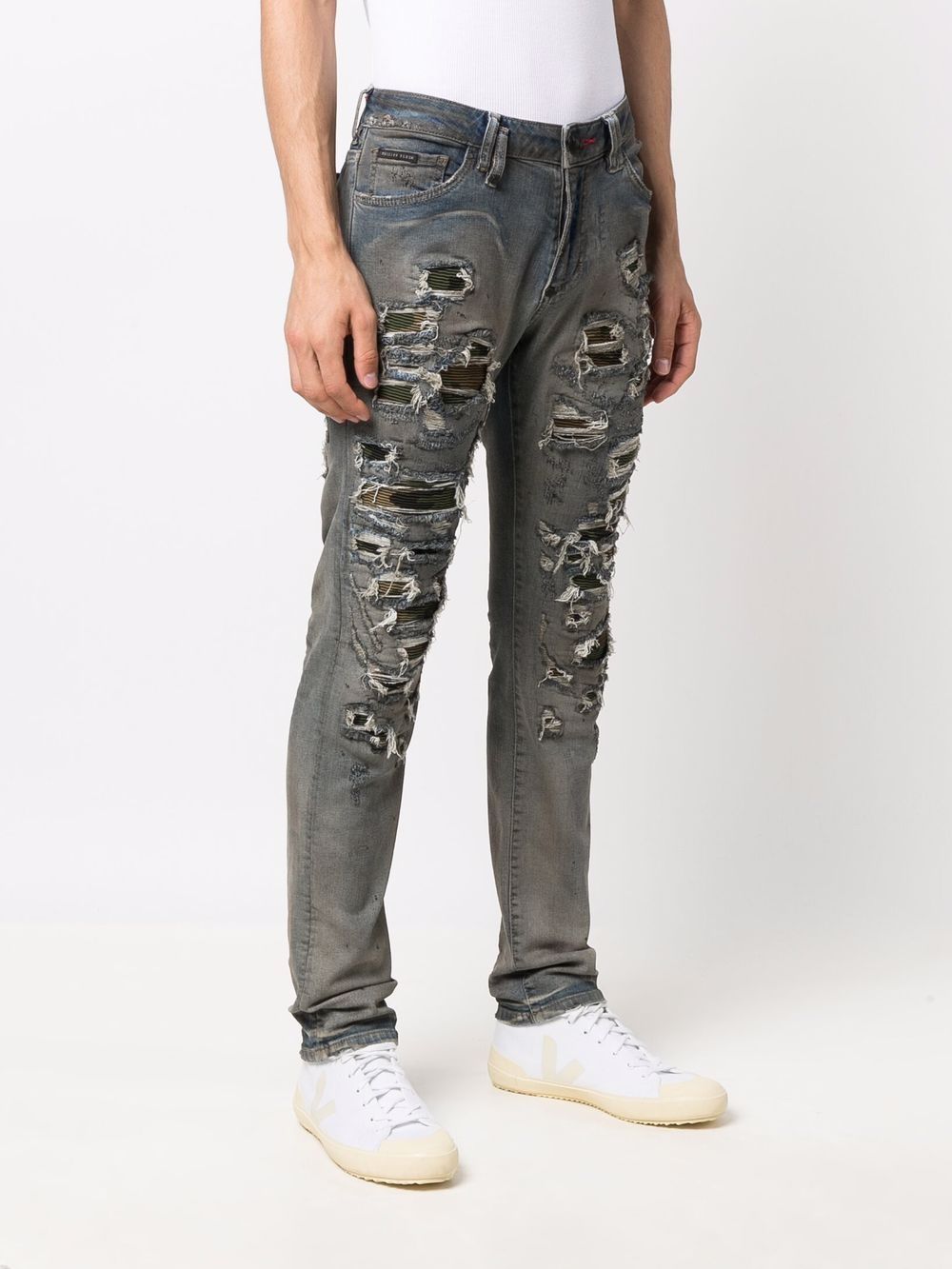 фото Philipp plein джинсы кроя слим с камуфляжным принтом
