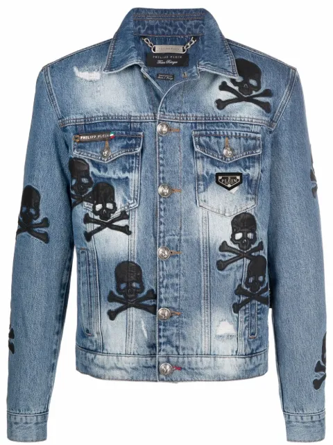 Philipp Plein skull patch denim jacket