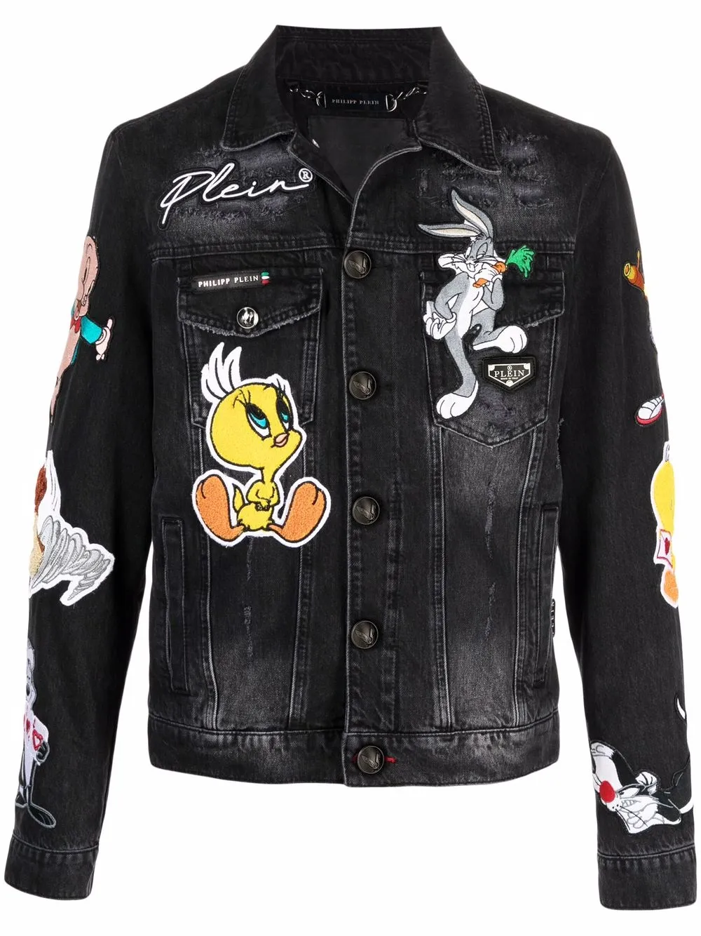 фото Philipp plein джинсовая куртка из коллаборации с looney tunes