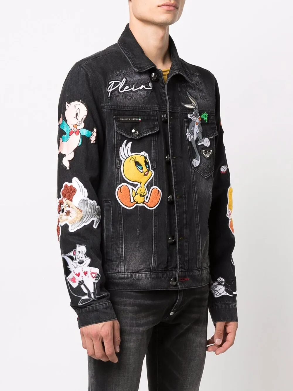 фото Philipp plein джинсовая куртка из коллаборации с looney tunes