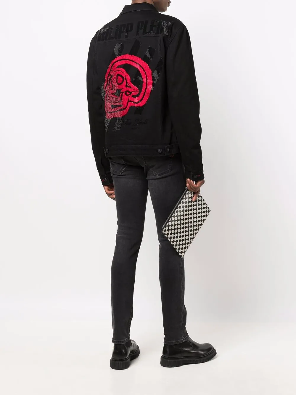 фото Philipp plein декорированная джинсовая куртка