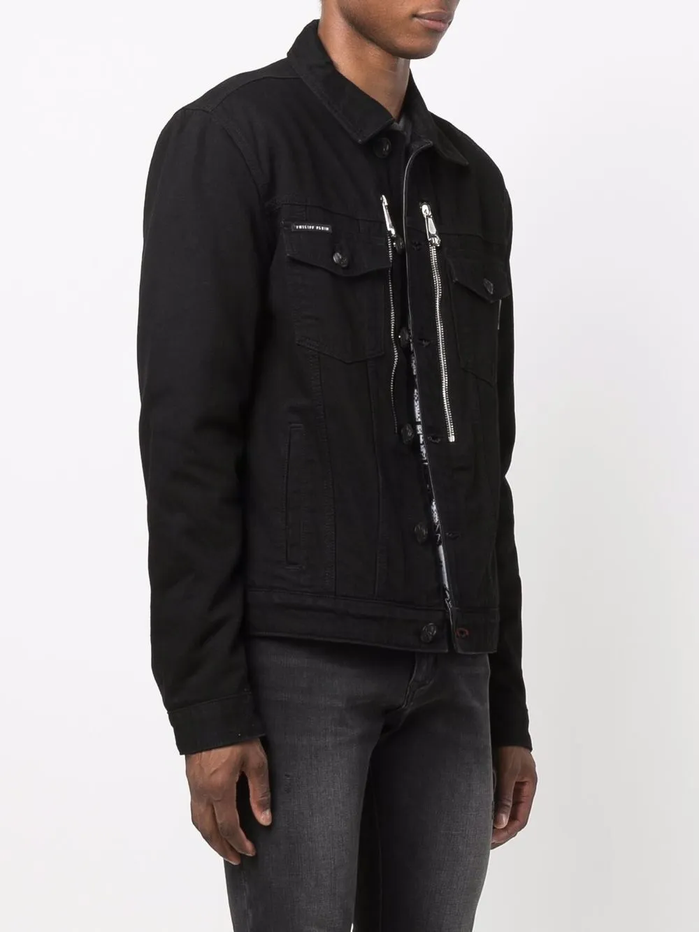 фото Philipp plein декорированная джинсовая куртка