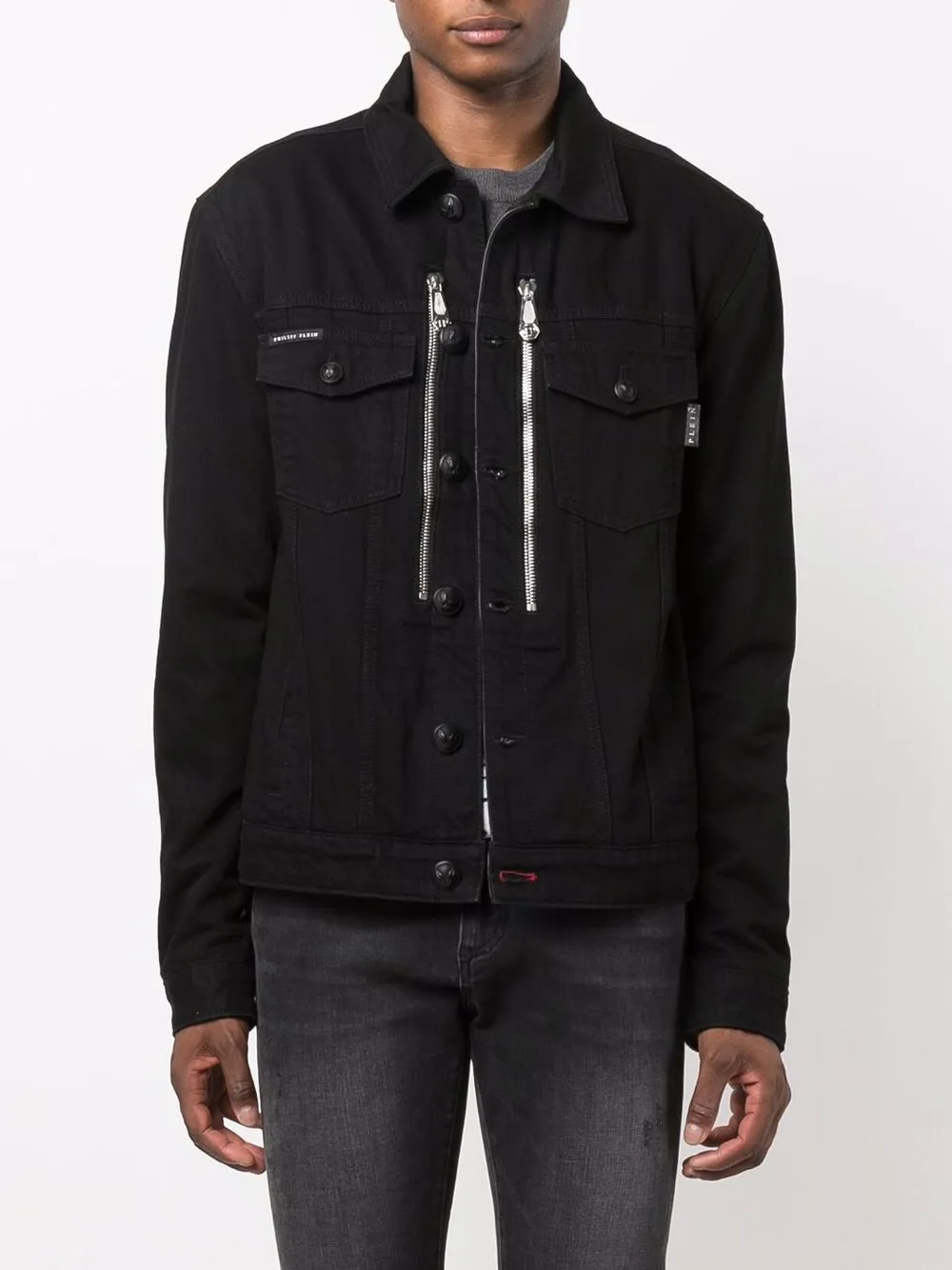 фото Philipp plein декорированная джинсовая куртка