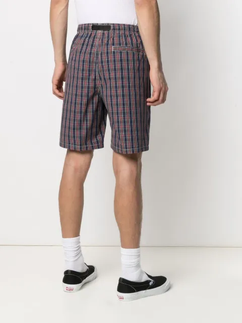 Stussy blue \u0026 red check belted shorts 